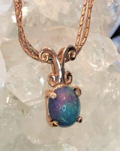 14k rose opal doublet pendant 230-01025 $310