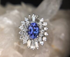 14k tanzanite and diamond slide