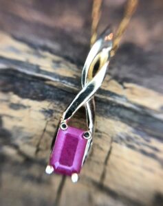 yellow gold ruby pendant 230-01049 $530