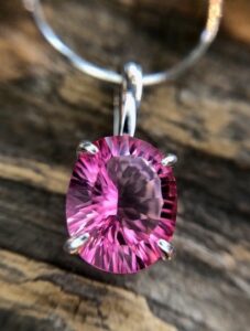 14k white gold pink topaz pendant 230-01197 $397