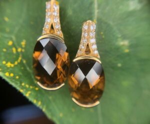 14k yellow gold honey color citrine earrings 210-00060 $852