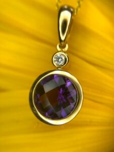 14k yellow gold amethyst pendant 230-01229 $1150