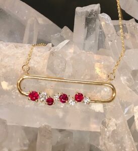 14ky ruby and diamond necklace 230-01126 $894