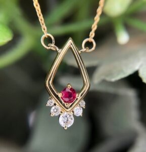 14ky ruby and diamond necklace 230-01158 $648