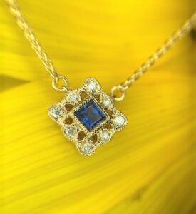 14ky sapphire and diamond necklace 230-01160 $940 * also matching earrings