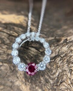 14k white gold ruby and diamond pendant 230-01173 $1710